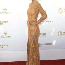 Lady Victoria Hervey dans une robe transparente à Cannes