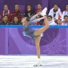 LA patineuse Evgenia Medvedeva dans ses oeuvres aux J.O.