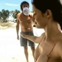 Amanda Cerny en bikini aux Bahamas