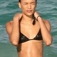 Lameka Fox en bikini à Tulum