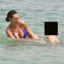 Lilly Becker dans un bikini bleu à Miami
