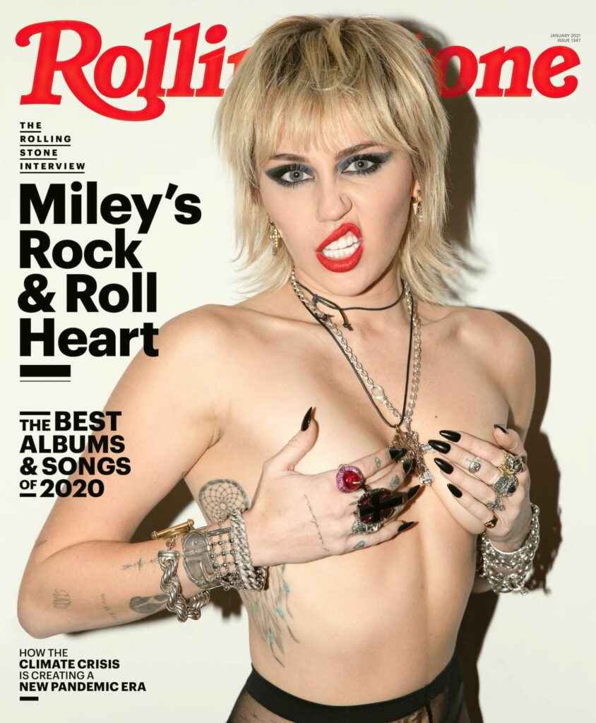 Miley Cyrus seins nus dans Rolling Stones