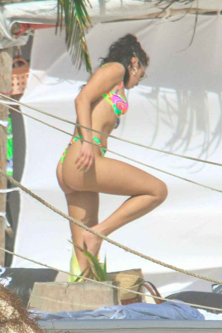Dua Lipa dans un bikini coloré au Mexique