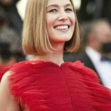 Rosamund Pike sans soutien-gorge au Festival de Cannes